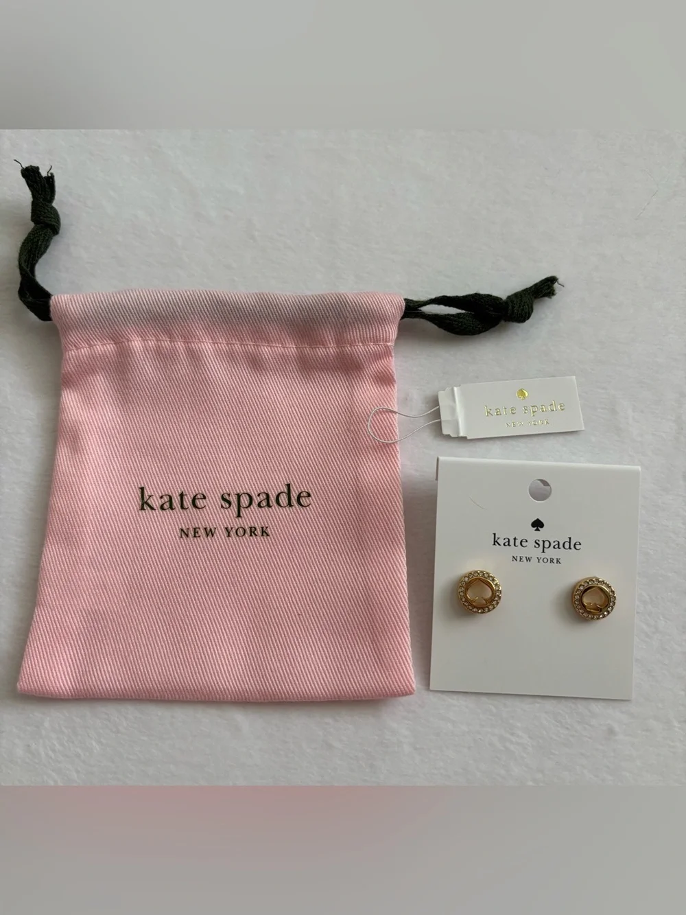 Kate Spade Spot The Spade Gold Pave Halo Stud Earrings